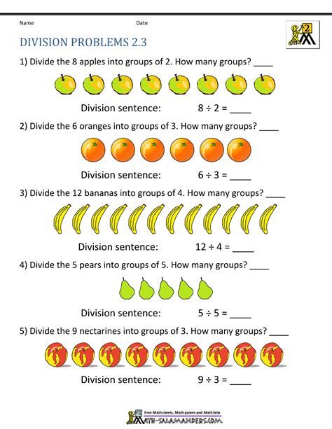 division of whole numbers worksheets|2nd Grade Division Worksheets.